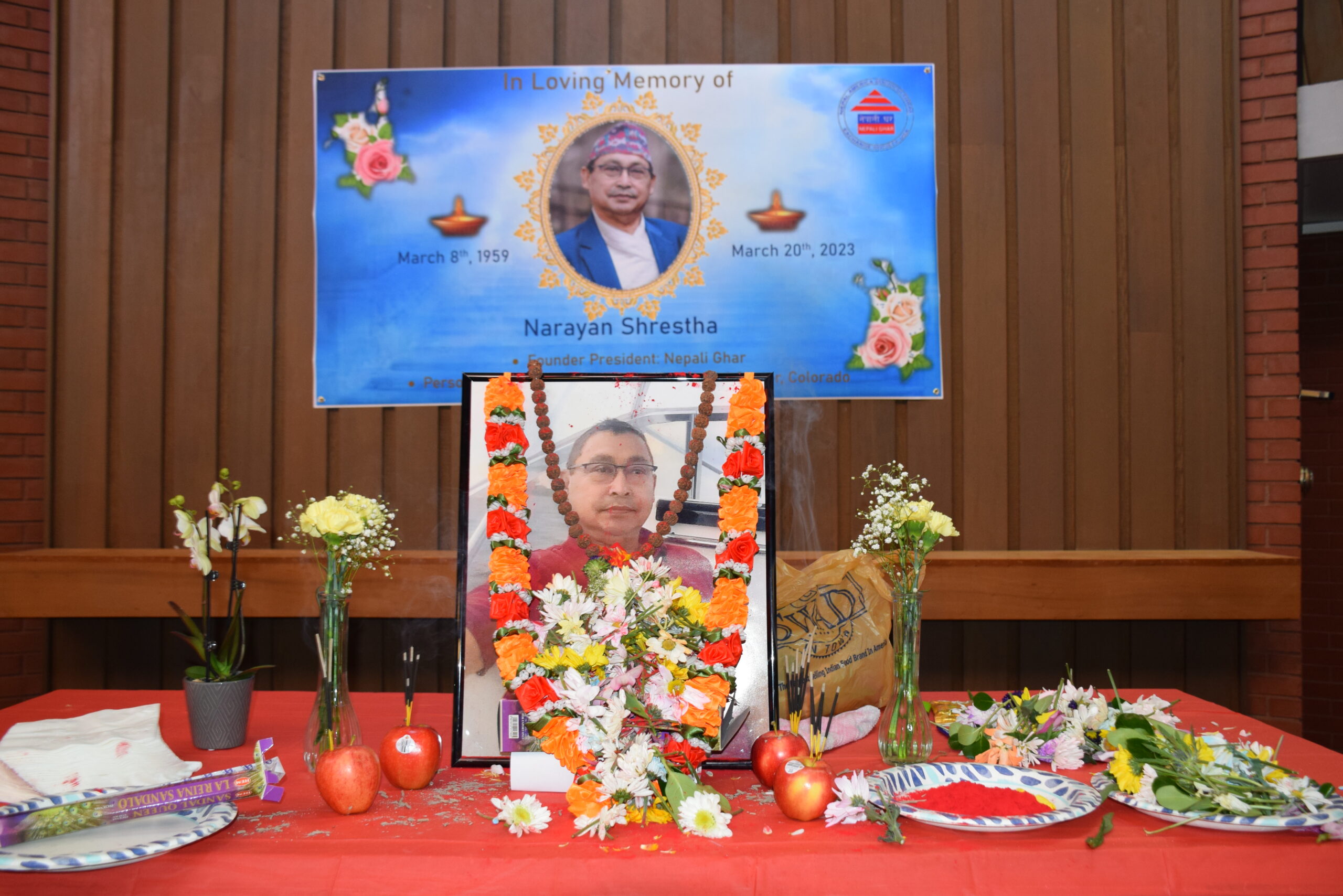 The Colorado Nepali community paid tribute to Narayana Shrestha